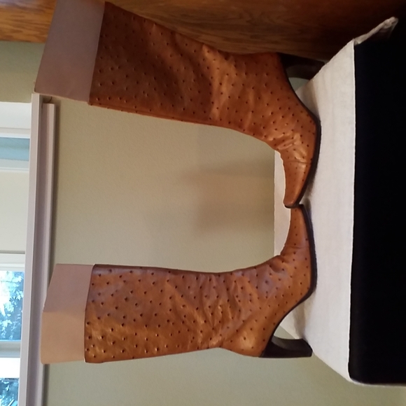 Oliver Fashion Boots Made From Ostrich Skin With Wooden Soles Size 38 - Picture 4 of 10